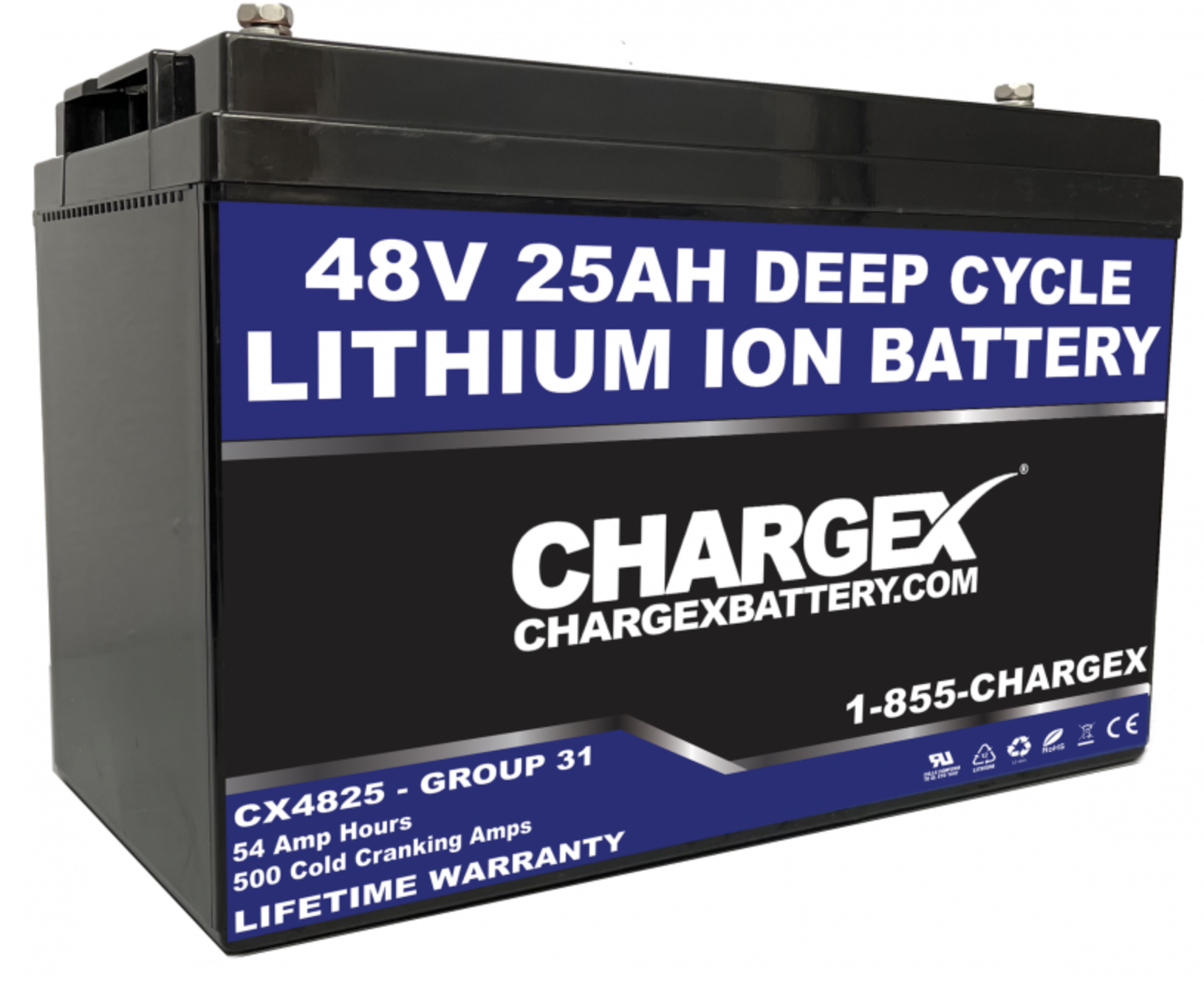 CHARGEX® 48V 25AH Deep Cycle Lithium Ion Battery
