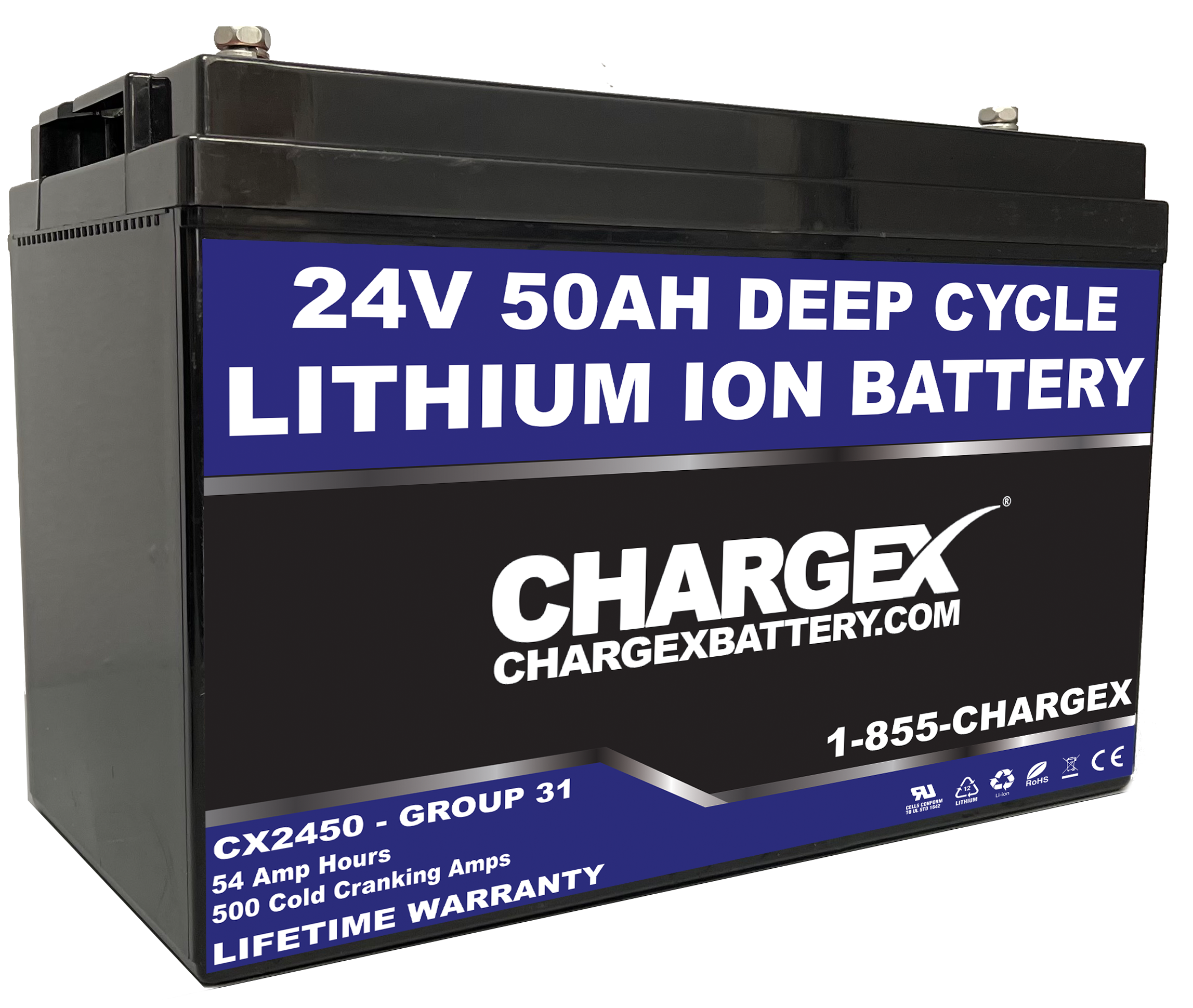 CHARGEX® 24V 50AH Lithium Iron Phosphate Battery