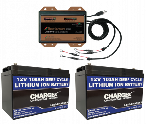 24V 100 AH Deep Cycle Lithium Ion Battery Kit for Marine RV Golf Cart