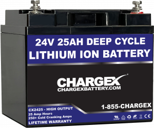 24V 25AH Lithium Ion Battery Deep Cycle Starting RV Golf Cart Marine Solar