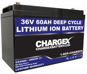 36V 60 AH Deep Cycle Lithium Ion Battery Marine RV GOlf Cart Trolling Solar