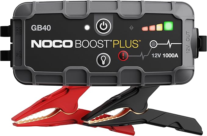 NOCO GB40 1000A 12V Boost Plus UltraSafe Jump Starter with heavy-duty clamps