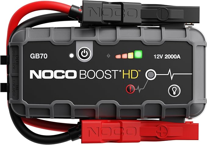 NOCO GB70 2000A 12V Boost HD UltraSafe Jump Starter with heavy-duty clamps