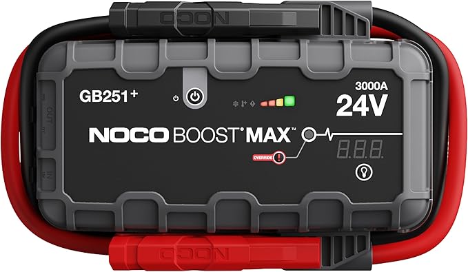 NOCO GB251+ 3000A 24V Boost MAX UltraSafe Jump Starter with heavy-duty clamps
