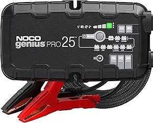 NOCO GENIUSPRO25 6V/12V/24V 25A Smart Battery Charger with clamps and eyelet connectors