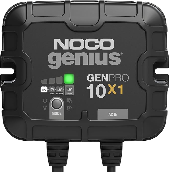 NOCO GENPRO10X1 12V 1-Bank 10A On-Board Battery Charger with eyelet terminals and mounting screws