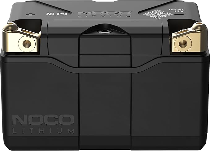 NOCO NLP9 12V 400A Lithium Powersport Battery with 3-way terminals and spacers