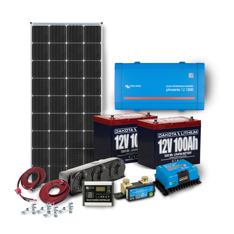 Dakota Lithium 12V 200Ah LiFePO4 Off-Grid Power System with Zamp Solar Panel and Victron Bundle