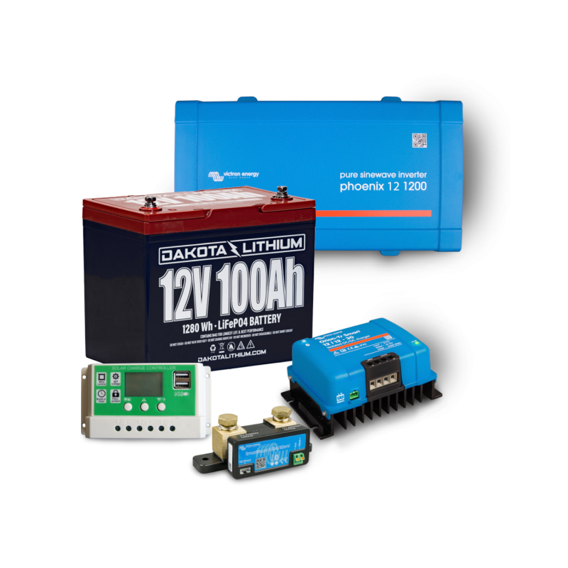 Dakota Lithium 12V 100Ah LiFePO4 RV Power System with Zamp Solar Panel and Victron Bundle