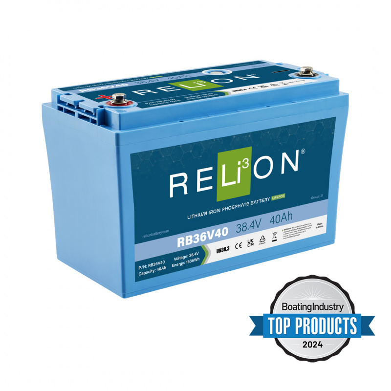 RELiON RB36V40 36V 40Ah LiFePO4 Deep Cycle Battery Group 31