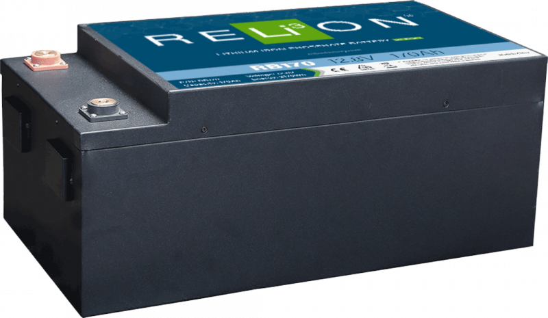 RELiON RB170 12V 170Ah LiFePO4 deep cycle lithium battery for solar, RV, marine, and off-grid applications