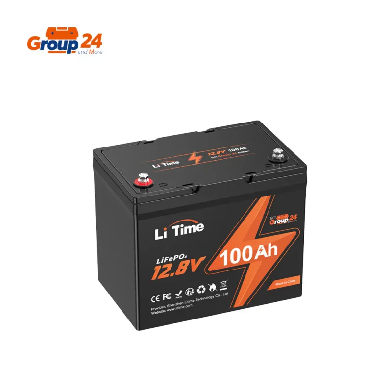 LiTime 12V 100Ah Group 24 LiFePO4 deep cycle lithium battery for marine, solar, RV, and off-grid applications