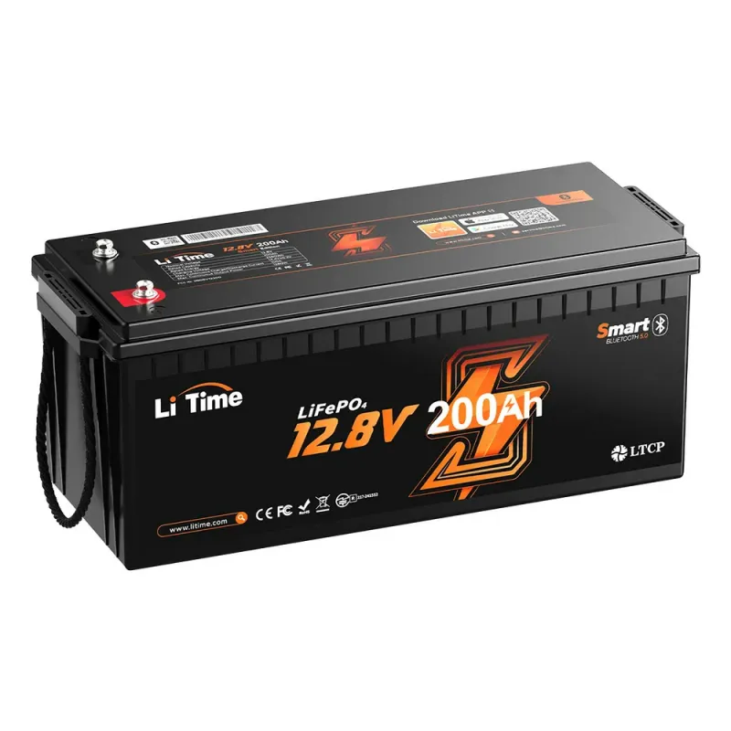 LiTime 12V 200Ah LiFePO4 Bluetooth deep cycle lithium battery for RV, marine, solar, and off-grid applications