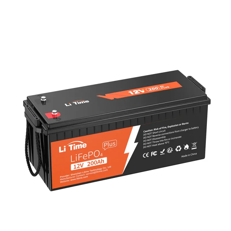 LiTime 12V 200Ah Plus LiFePO4 deep cycle lithium battery with 200A BMS for marine, solar, RV, and off-grid applications