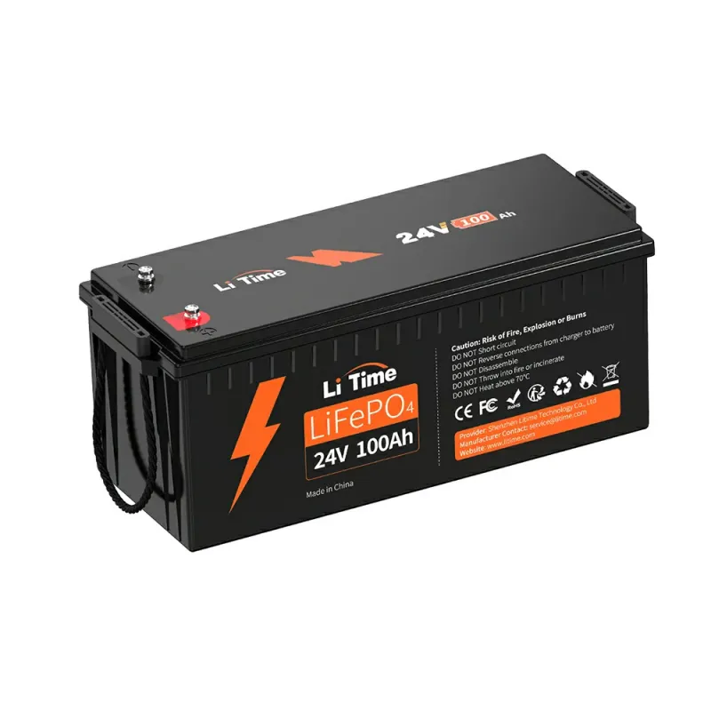 LiTime 24V 100Ah LiFePO4 deep cycle lithium battery for marine trolling motors, RV, solar, and off-grid applications