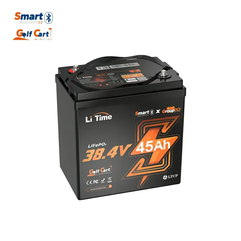 LiTime 36V 45Ah GC2 LiFePO4 Bluetooth deep cycle lithium battery for golf carts, solar, RV, and off-grid applications