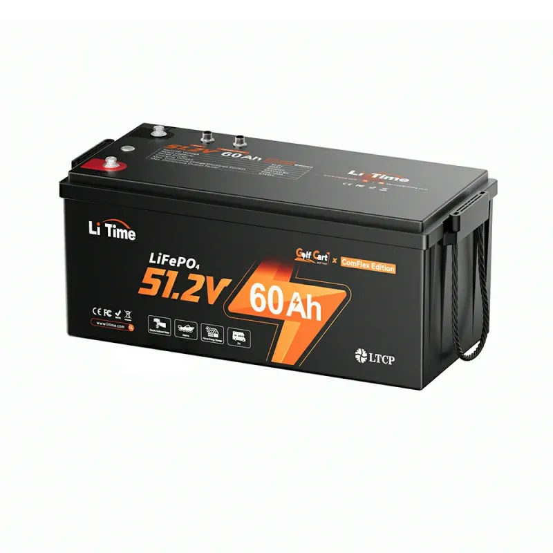 LiTime 48V 60Ah GC2 LiFePO4 deep cycle lithium battery with RS485 monitoring for golf carts, electric vehicles, solar, RV, and off-grid applications