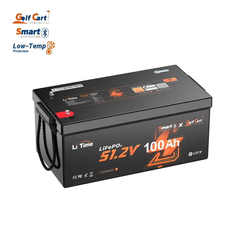 LiTime 48V 100Ah GC2 LiFePO4 Bluetooth deep cycle lithium battery for golf carts, electric vehicles, solar, RV, and off-grid applications