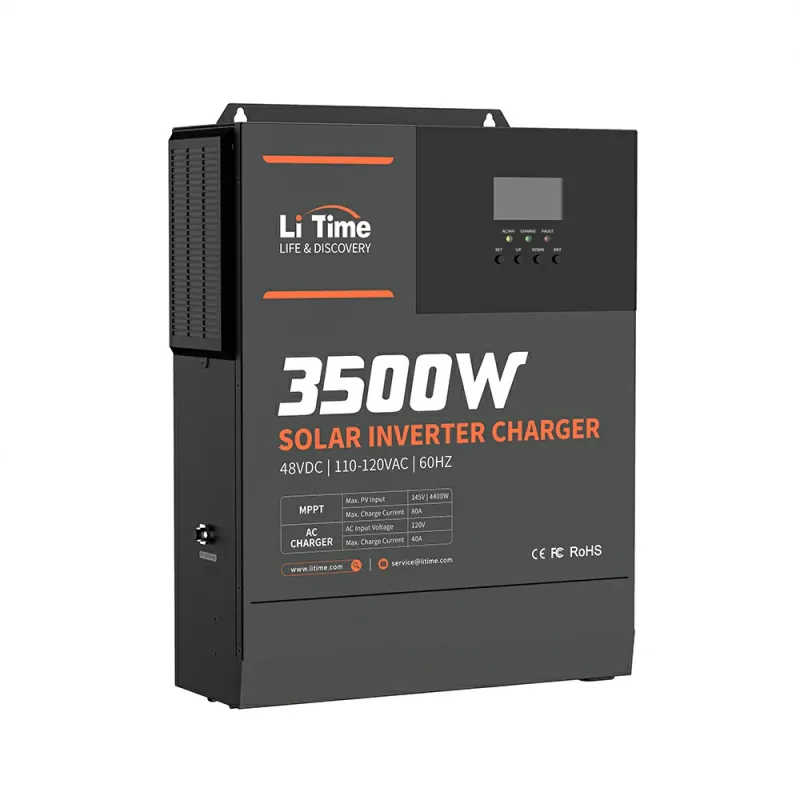 LiTime 48V 3500W pure sine wave all-in-one solar inverter charger for home energy storage, off-grid solar, RV, marine, and backup applications