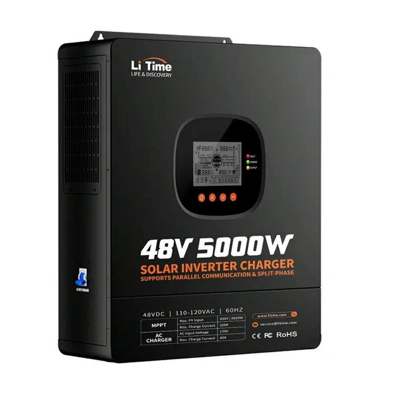 LiTime 48V 5000W pure sine wave all-in-one solar inverter charger for home energy storage, off-grid solar, RV, marine, and backup applications