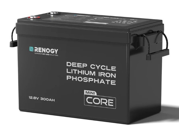 Renogy Core Mini 12V 300Ah LiFePO4 Deep Cycle Battery with Low-Temp Protection | Compact Lithium for Marine & Solar