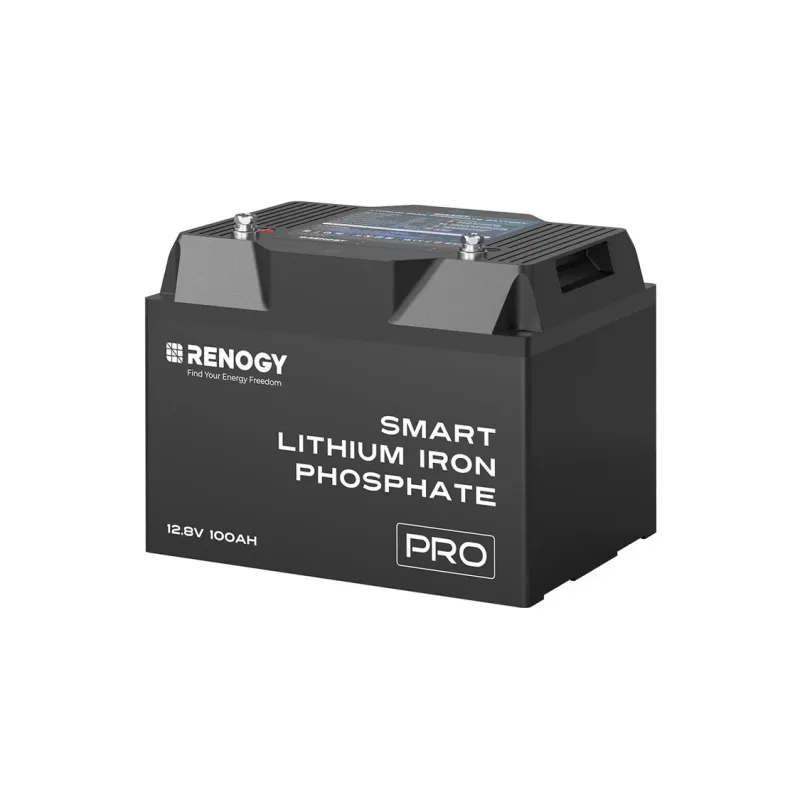 Renogy Pro 12V 100Ah LiFePO4 Bluetooth self-heating deep cycle lithium battery for marine, solar, RV, and off-grid applications