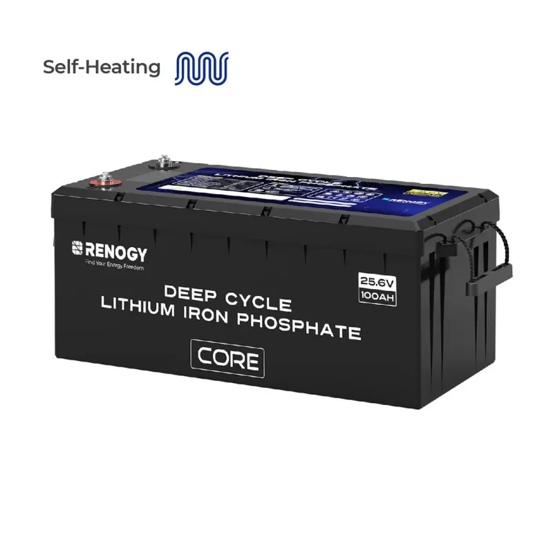 Renogy Core 24V 100Ah LiFePO4 deep cycle lithium battery for marine, solar, RV, and off-grid applications
