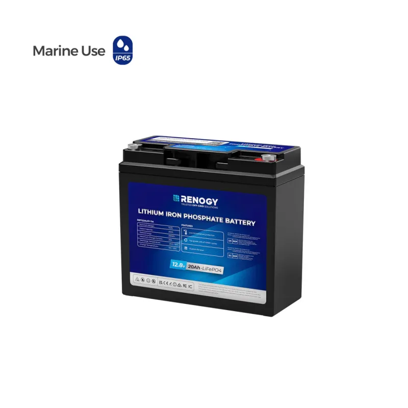 Renogy Core Mini 12V 20Ah LiFePO4 deep cycle lithium battery for trolling motors, marine, solar, RV, and off-grid applications