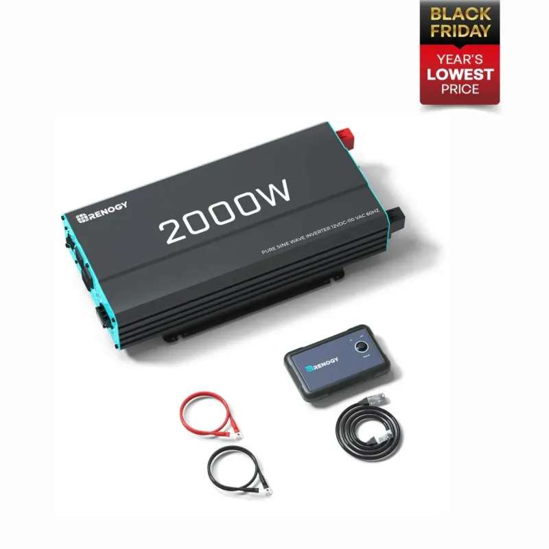 Renogy 2000W 12V pure sine wave inverter for RV, marine, solar, and off-grid applications