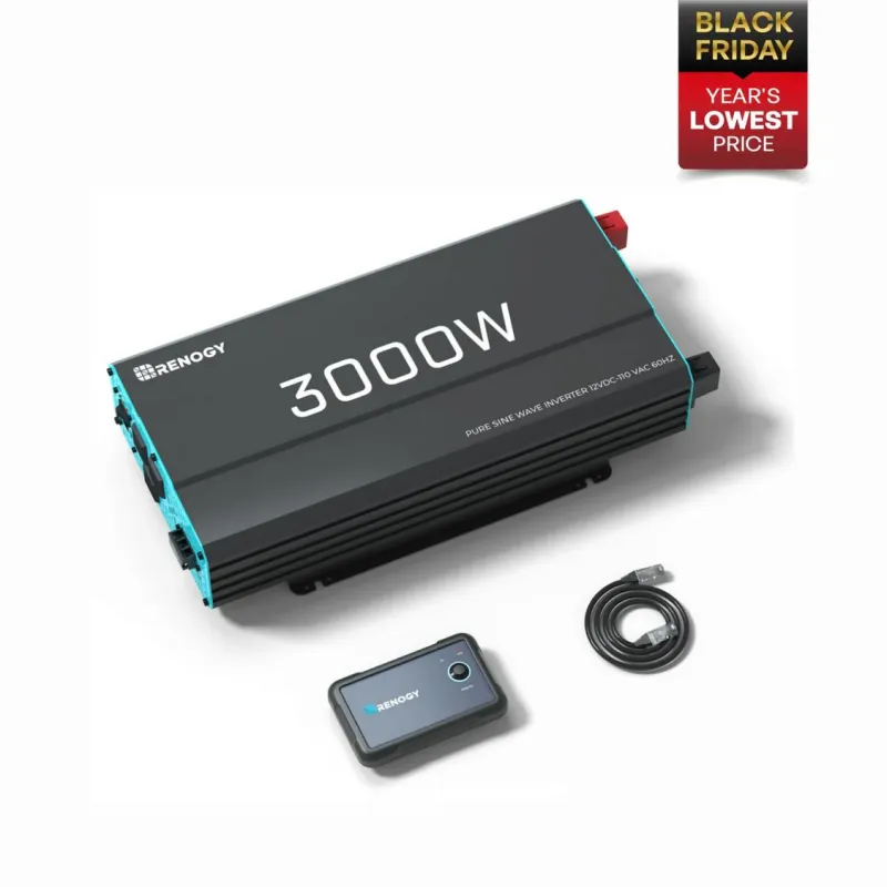 Renogy 3000W 12V pure sine wave inverter for RV, marine, solar, and off-grid applications