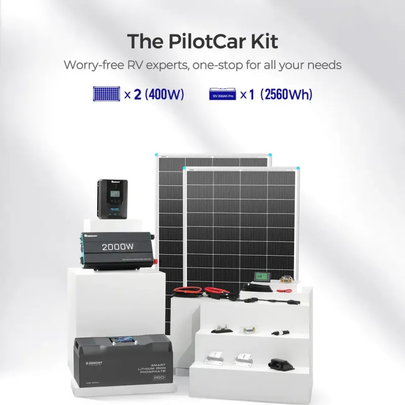 Renogy RV Solution 2.56kWh complete off-grid solar power system for RV, van, marine, and off-grid applications