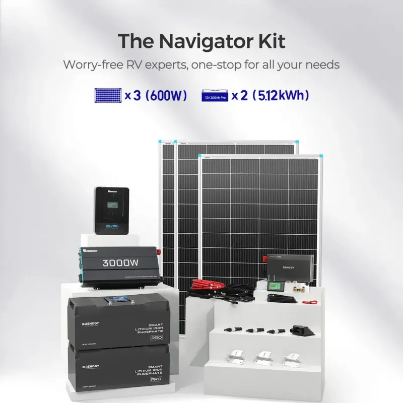 Renogy RV Solution 5.12kWh complete off-grid solar power system for RV, van, marine, and off-grid applications
