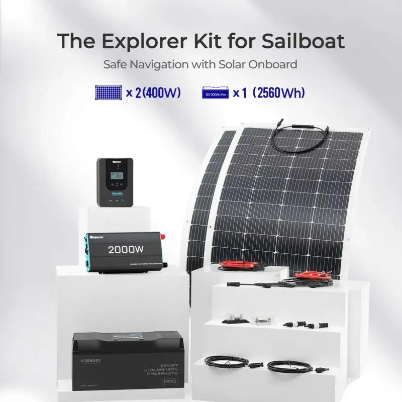 Renogy Explorer Kit Sailboat Solution 2.56kWh complete marine solar power system for sailboats and boats