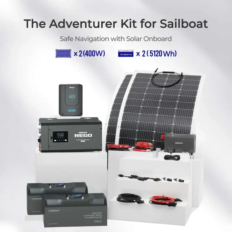 Renogy Adventurer Kit Sailboat Solution 5.12kWh complete marine solar power system for sailboats and boats