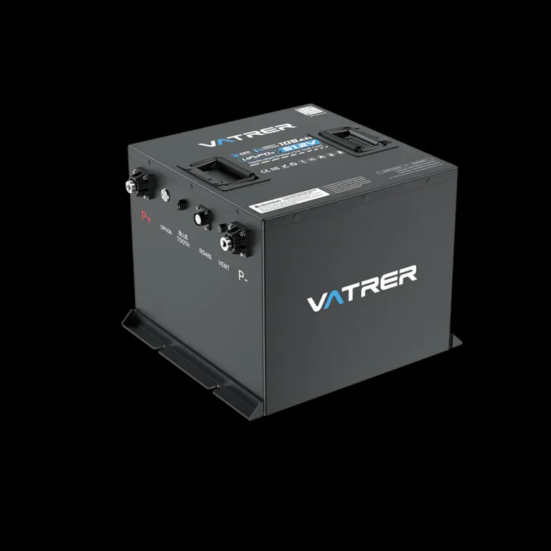 Vatrer 48V 105Ah mini LiFePO4 lithium battery with 200A BMS and Bluetooth – ultra-compact high-power pack for golf carts floor machines and tight 48V applications