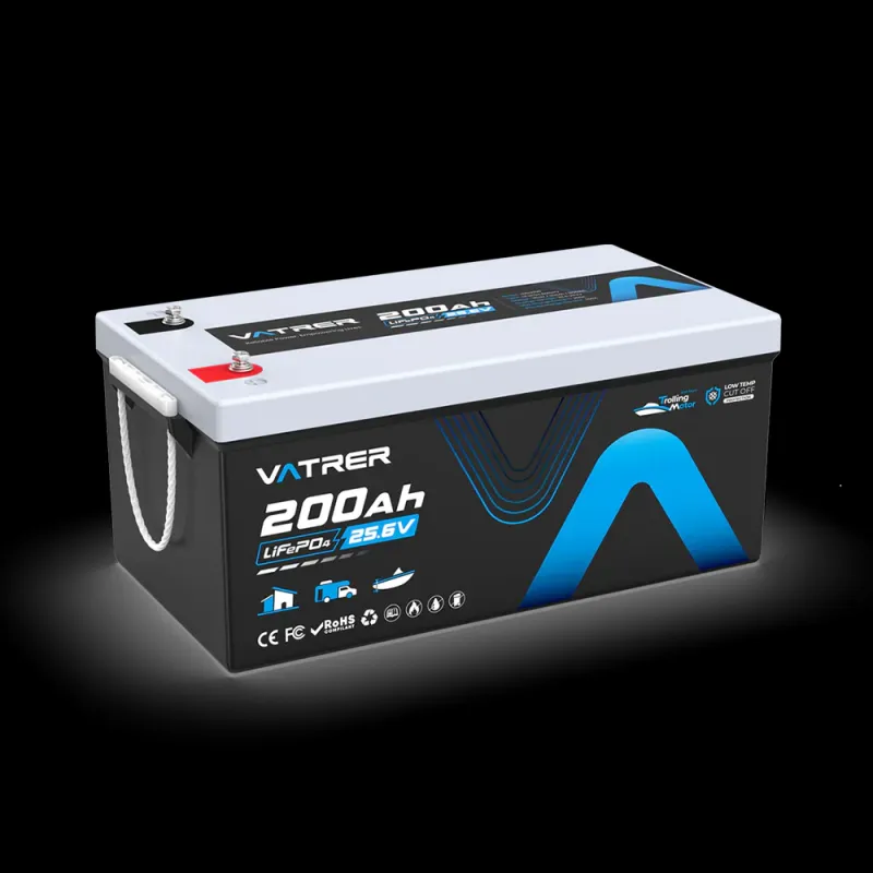 Vatrer 24V 200Ah LiFePO4 deep cycle marine trolling motor lithium battery with 200A BMS and Bluetooth for Minn Kota Garmin Lowrance all-day runtime