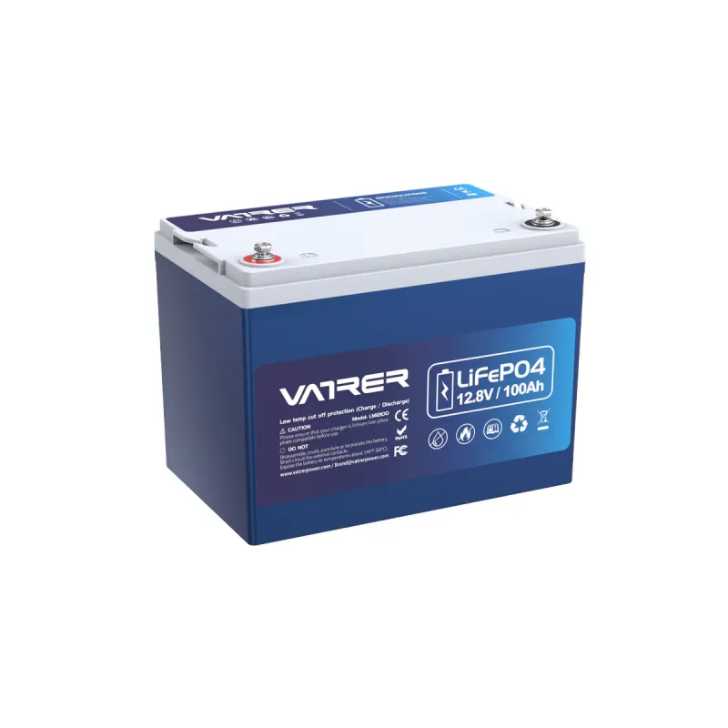 Vatrer 12V 100Ah Group 24 low temp cutoff LiFePO4 deep cycle lithium battery with Bluetooth for marine RV solar cold-weather applications