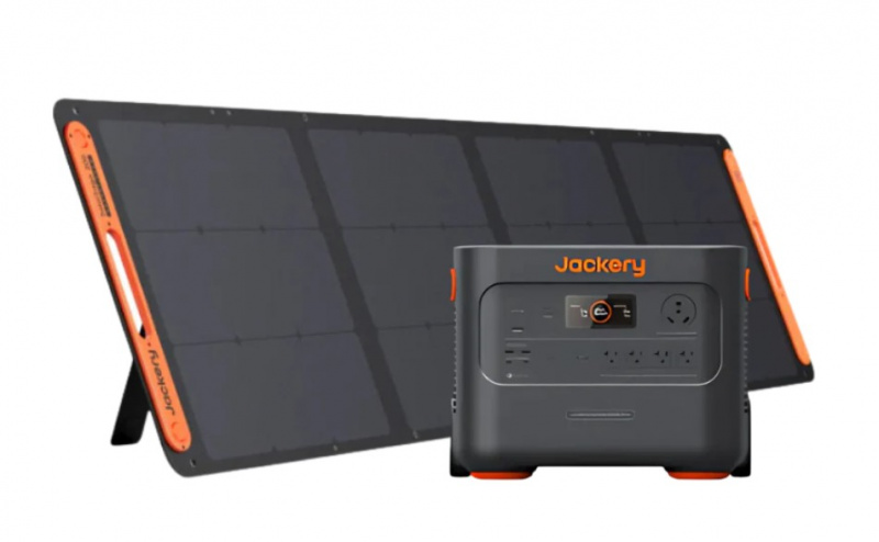 Jackery Solar Generator 2000 Plus with 2042.8Wh LiFePO4 battery pack and 200W SolarSaga panel for camping RV home emergency backup applications