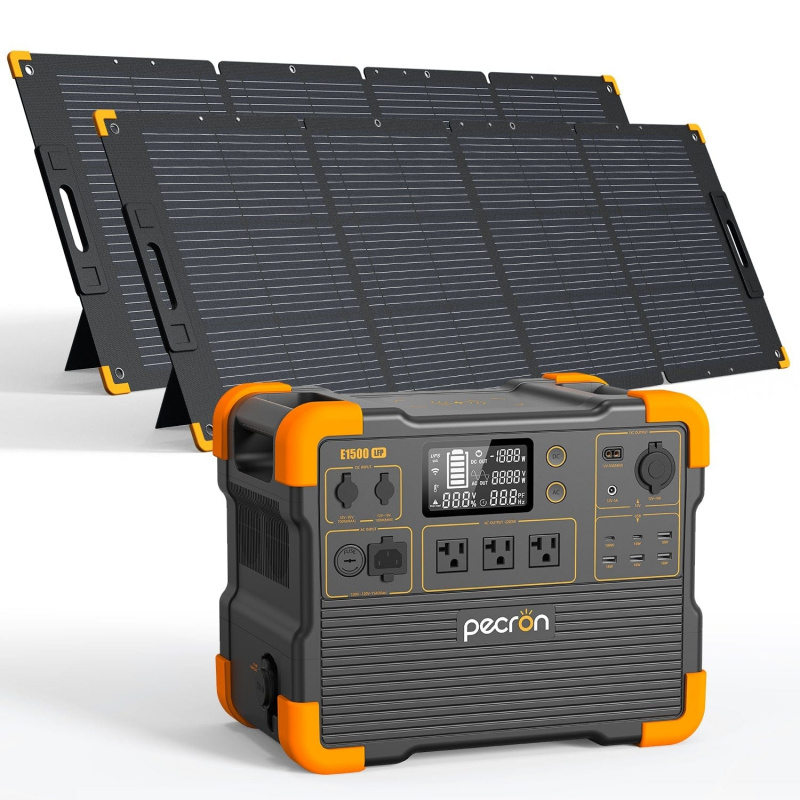PECRON E1500LFP expandable portable power station 2200W 1536Wh LiFePO4 battery for home backup RV off-grid applications