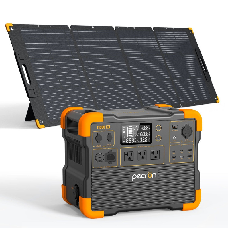 PECRON E1500LFP expandable portable power station 2200W 1536Wh LiFePO4 battery for home backup RV off-grid applications