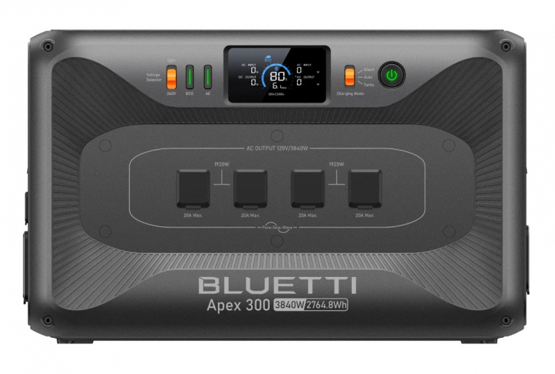 BLUETTI Apex 300 versatile power station 3840W 2764.8Wh LiFePO4 battery for home backup RV off-grid applications