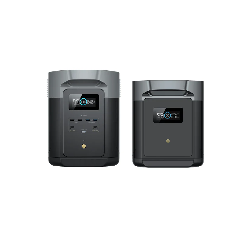 EcoFlow DELTA 2 Max portable power station 2048Wh LiFePO4 battery with 2400W output for home backup RV off-grid applications