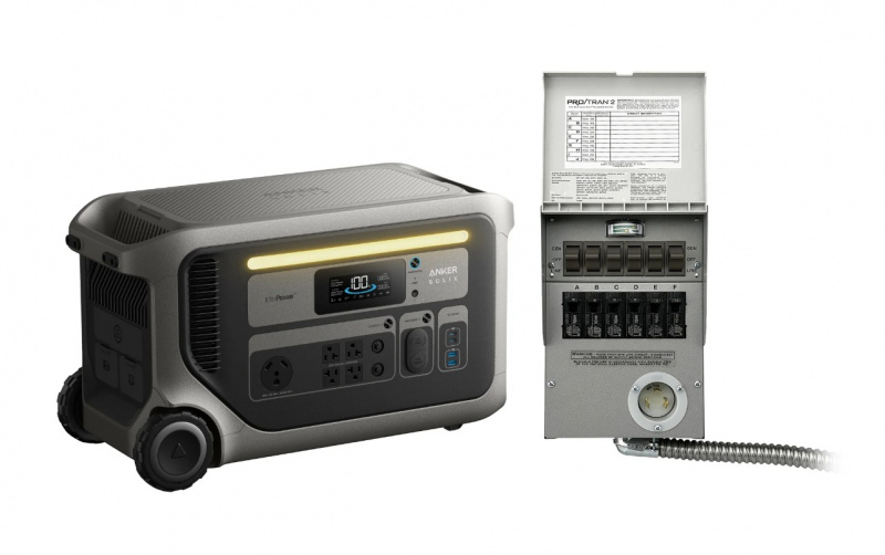 Anker SOLIX F3000 portable power station with transfer switch bundle 3072Wh LiFePO4 for whole-home backup RV off-grid applications