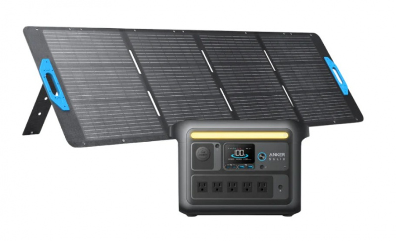 Anker SOLIX C800X portable power station with 1x200W solar panel 768Wh LiFePO4 for camping RV home emergency backup applications