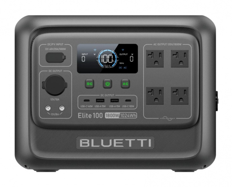 BLUETTI Elite 100 V2 portable power station 1800W 1024Wh LiFePO4 battery for camping RV home emergency backup applications