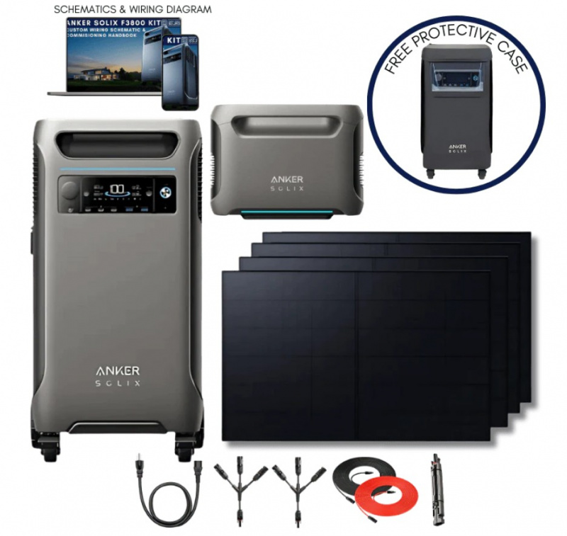 Anker SOLIX F3800 Summit Kit portable power station with Smart Home Panel 3840Wh LiFePO4 for whole-home backup applications