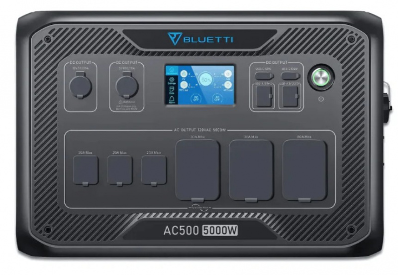BLUETTI AC500 expandable portable power station 5000W 48V inverter for whole-home backup RV off-grid applications (requires B300/B300S batteries)