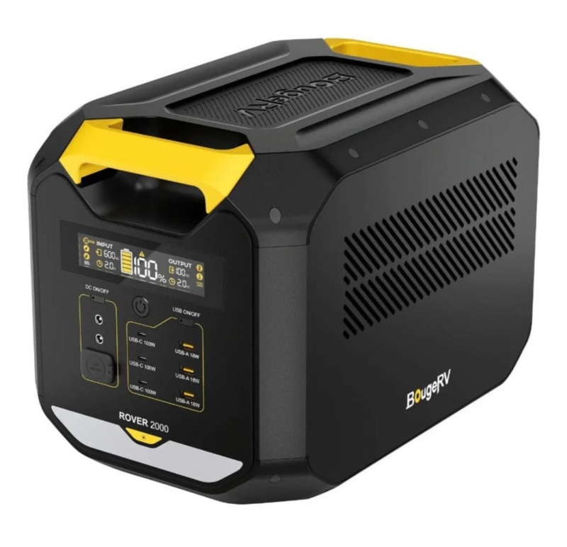 BougeRV ROVER2000 semi-solid state portable power station 2000W 2048Wh LiFePO4 battery for home backup RV off-grid applications