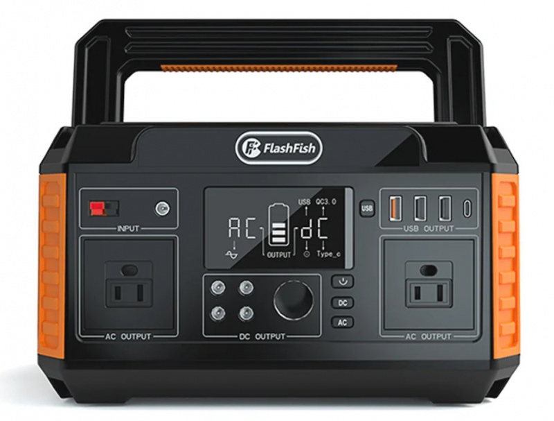 FlashFish P60 portable power station 560W 520Wh LiFePO4 battery for camping RV home emergency backup applications