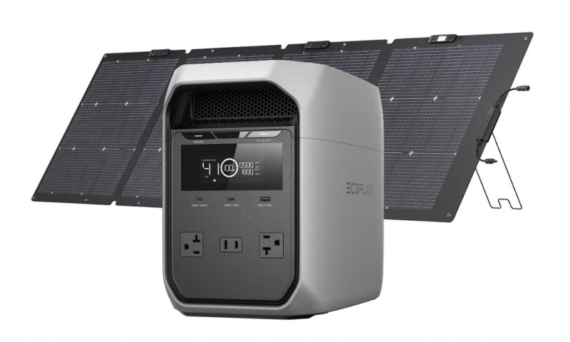 EcoFlow DELTA 3 Classic portable power station with 1x220W solar panel 1024Wh LiFePO4 for camping RV home emergency backup applications